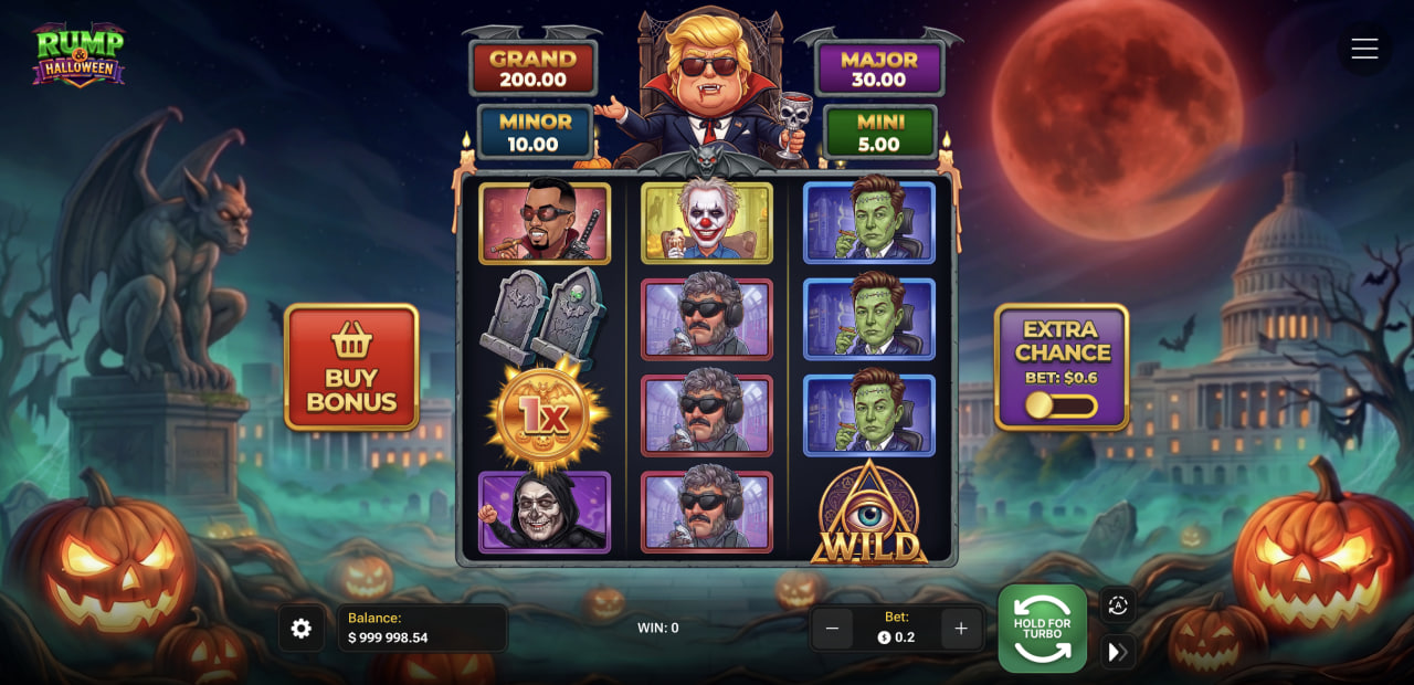 Rump And Halloween Casino-Spiel im Test, Demo mit Bonus: Raster, vier Jackpots und Extra Chance